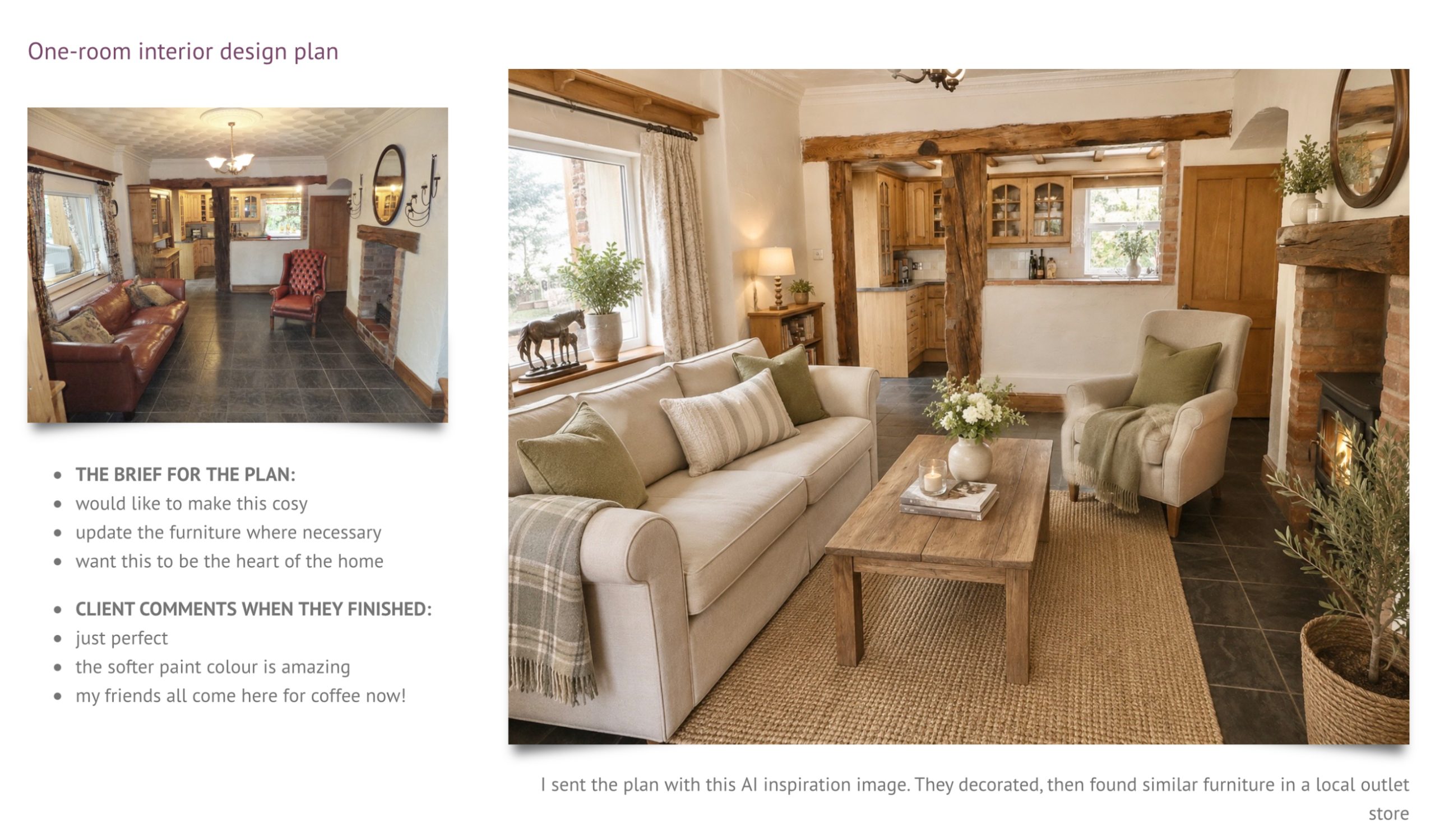Comfortable Home Makeovers interior updated to work better for real life